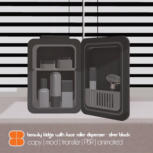 8 Beauty - Mini Fridge SILVER BLACK