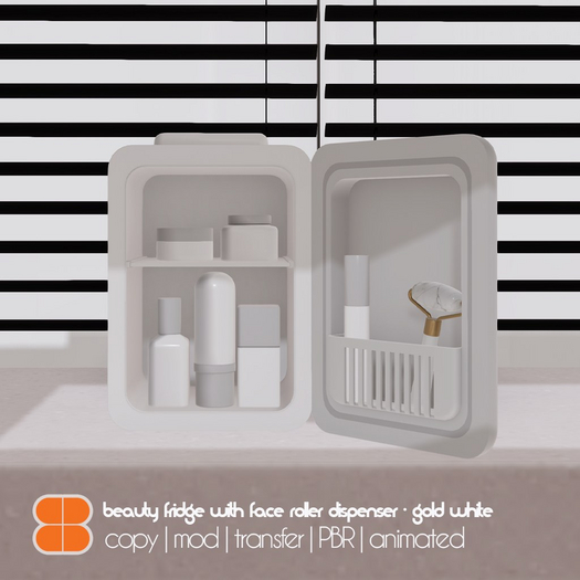 8 Beauty - Mini Fridge GOLD WHITE
