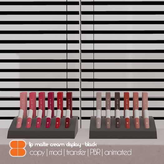 8 Beauty Lip Matte Cream Display - BLACK