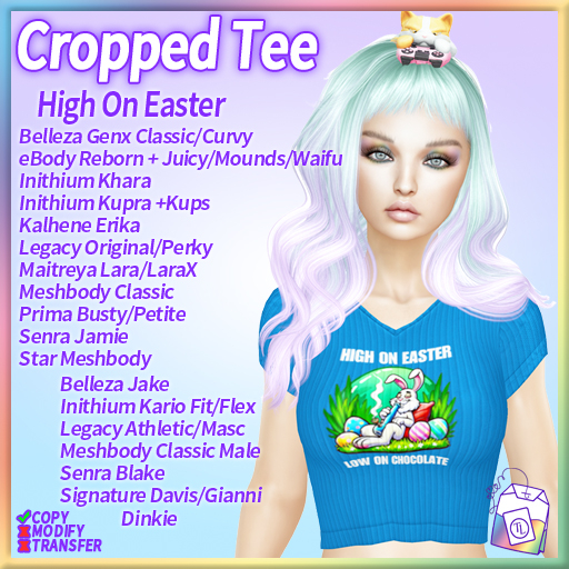 ~TL~ High on Easter Cropped Tee 2.0