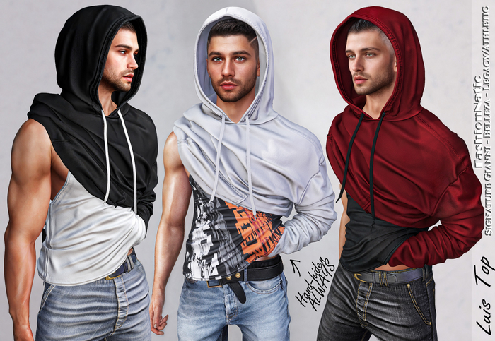 Luis Male Hoodies with Top Mens Fatpack Colors - Signature Gianni, Belleza Jake, Legacy, Athletic - FashionNatic 