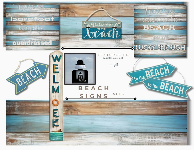 6 Beach signs FP set6