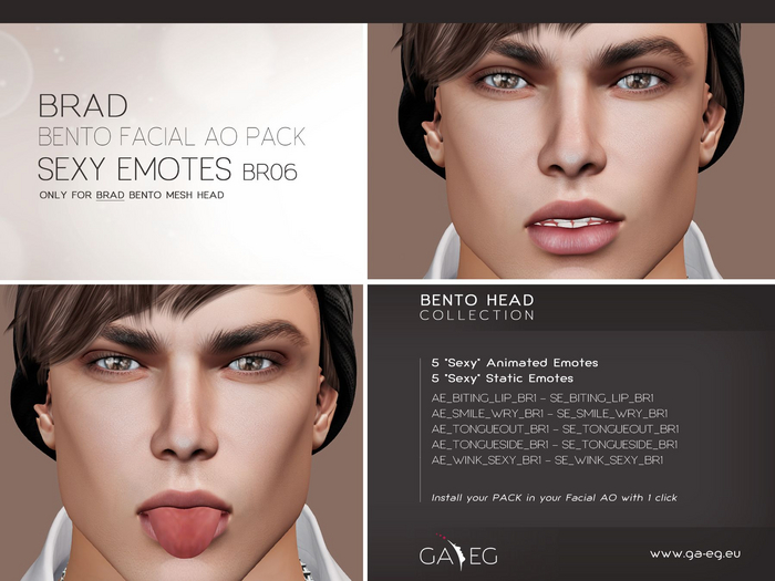 NEW !!! [GA.EG] Brad Bento Facial AO Pack - BR06 Sexy Emotes