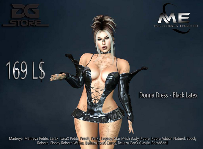 DG - Donna Dress - Black Latex - DEMO - DEMO