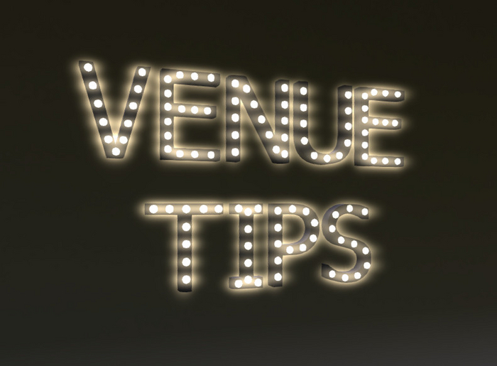 [Px] "VENUE TIPS" Illuminated Light Bulbs Sign