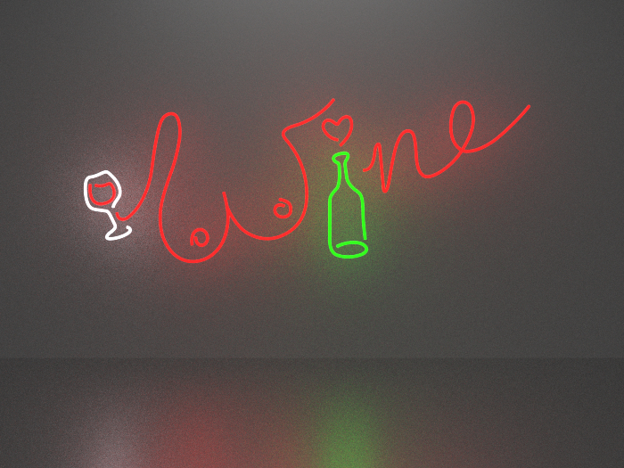 Wine 1 neon sign Full Permission