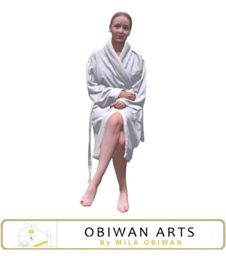 Figure Sculpture in Bathrobe