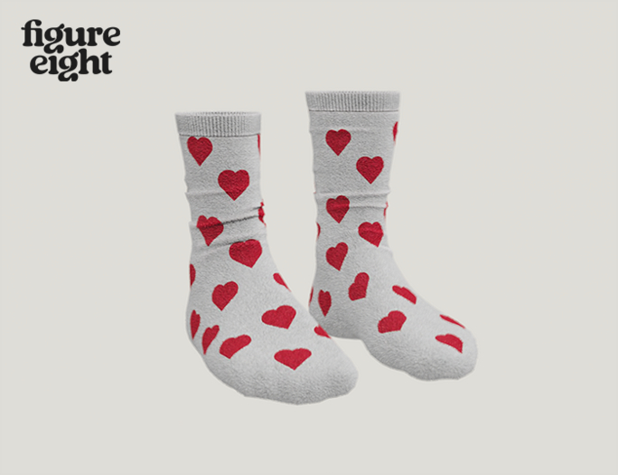 Figure 8 - Fuzzy Heart Socks White