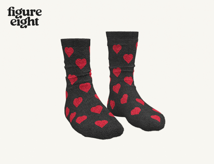 Figure 8 - Fuzzy Heart Socks Black