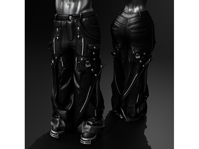 [R8TERZ] Kenji Set Oversized Tech Pants Black