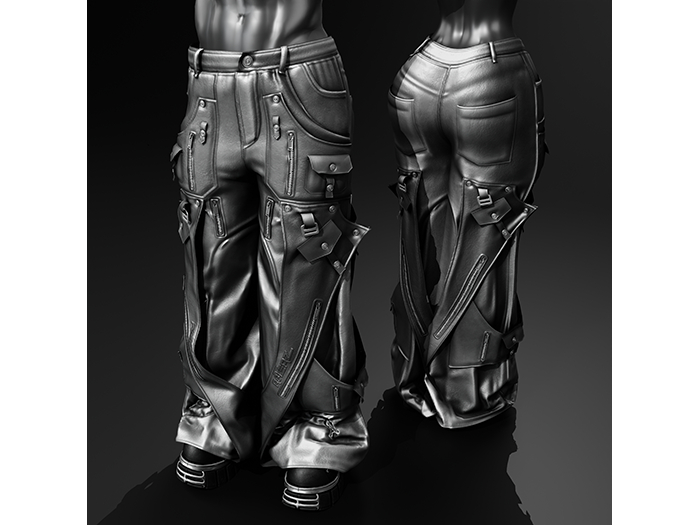 [R8TERZ] Kenji Set Oversized Tech Pants Grey