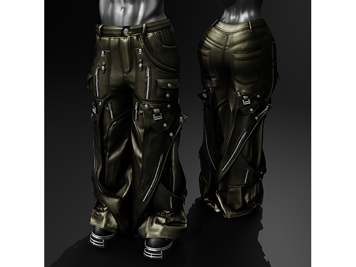 [R8TERZ] Kenji Set Oversized Tech Pants Olive