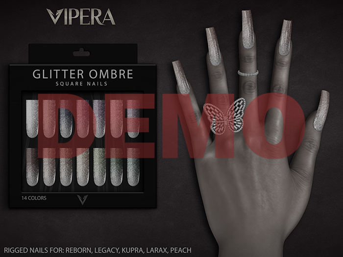 [VIPERA] DEMO Glitter Ombre - Square Nails