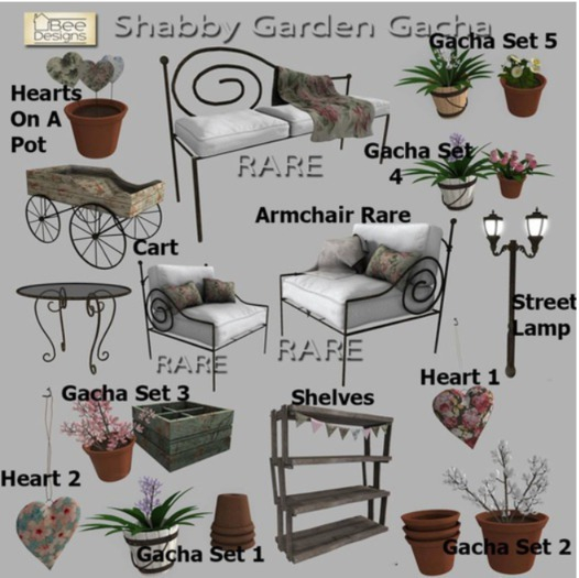 .:Bee Designs Shabby Garden Gacha set 1 a