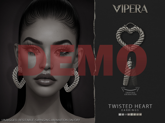 [VIPERA] DEMO Twisted Heart Earrings