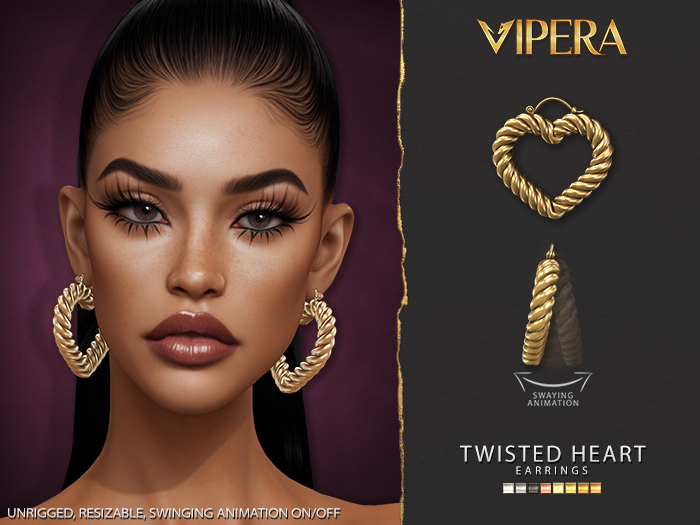[VIPERA] Twisted Heart Earrings