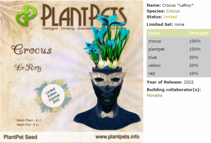 PlantPet Seed [Crocus *LeRoy*]