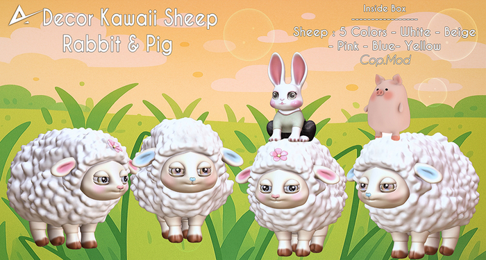Sheep Easter  ❤️❤️Akikazu Kawaii Sheep Rabbit & Pig  Fatpack❤️❤️