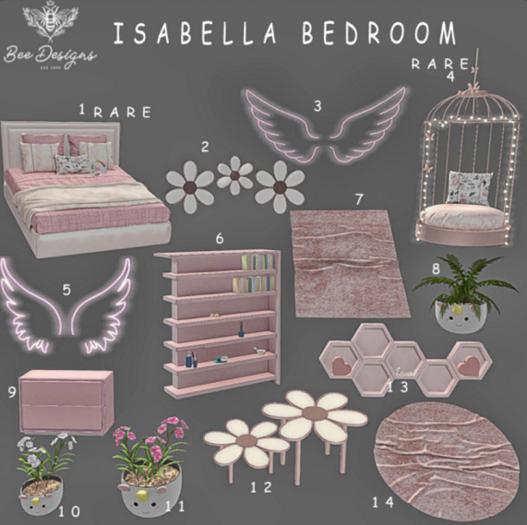 04 Bee Designs Isabella Bedroom RARE