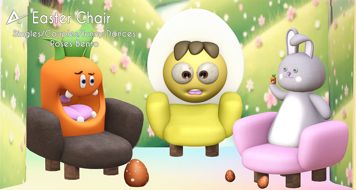  Easter  ❤️❤️Akikazu  Chair Egg,Carrot, Rabbit Fatpack ❤️❤️