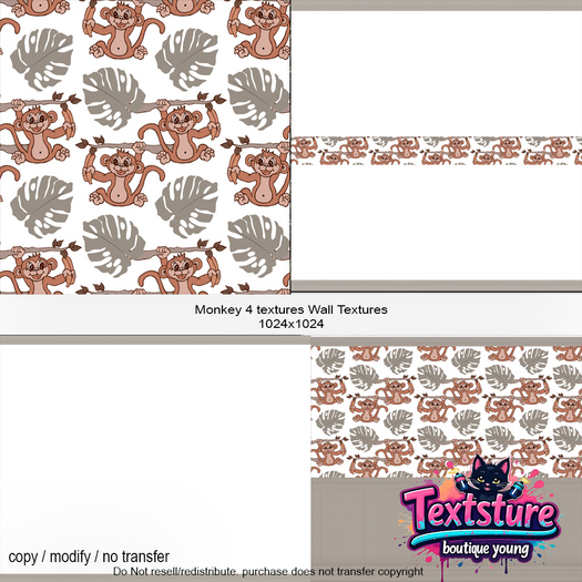 Game Monkey Texture Second Life Marketplace - TBJ-Monkey 4 textures Wall Textures 1024x1024