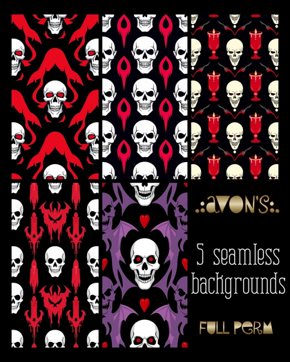 .:AVON'S:. Skulls Seamless Backgrounds
