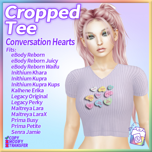 ~TL~ Conversation Heart Cropped Tee