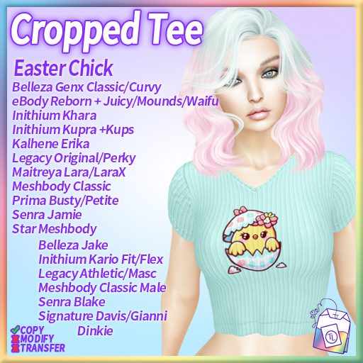 ~TL~ Easter Chick Cropped Tee 2.0