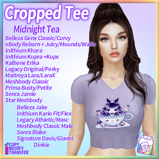 ~TL~ Midnight Tea Cropped Tee 2.0