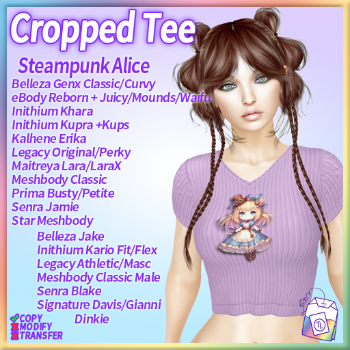 ~TL~ Steampunk Alice Cropped Tee 2.0