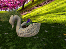 Porcelain Swan with Blue Primroses