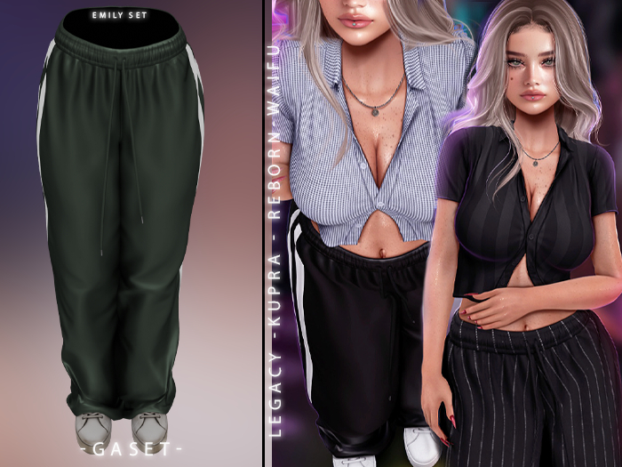 GASET - MILITARY GREEN STRIPES V13 EMILY PANT