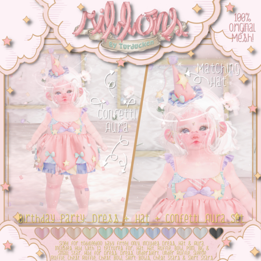 {Ribbons} Birthday Party Dress + Hat + Aura {Box}