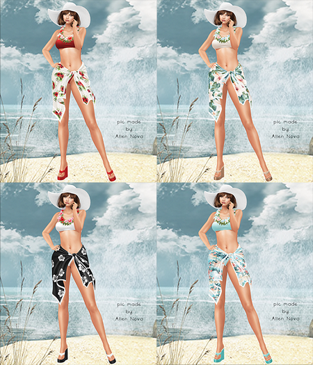 ☀️ 1. Aprelle Kailani Megapack Hud RARE + BIKINI/SARONG/LEI/SANDALS/HAT - SET C