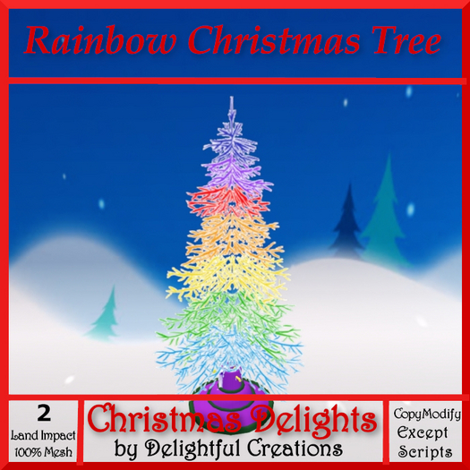 Christmas Tree Animated Rainbow