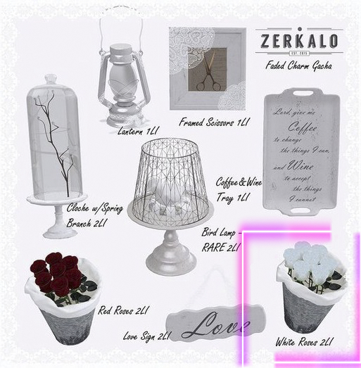 [ zerkalo ] Faded Charm - White Roses