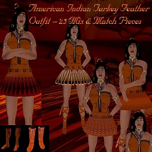 American Indian Turkey Feather Outfit boxed