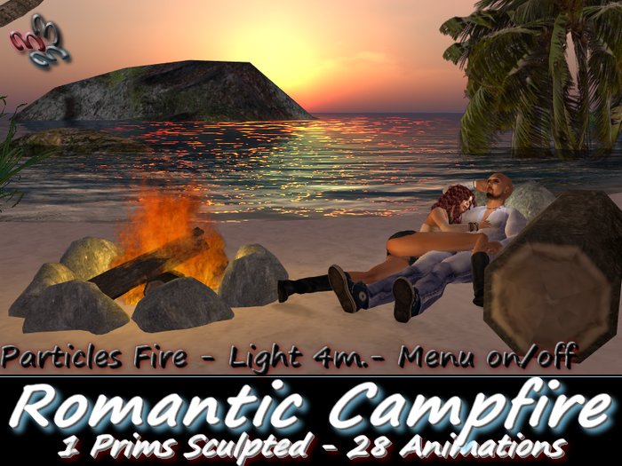 333 - Romantic Campfire - Sculpted - Animated (Only 1 Prim)