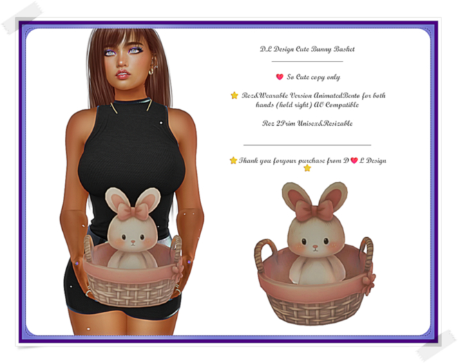 D.L Design Cute Bunny Basket