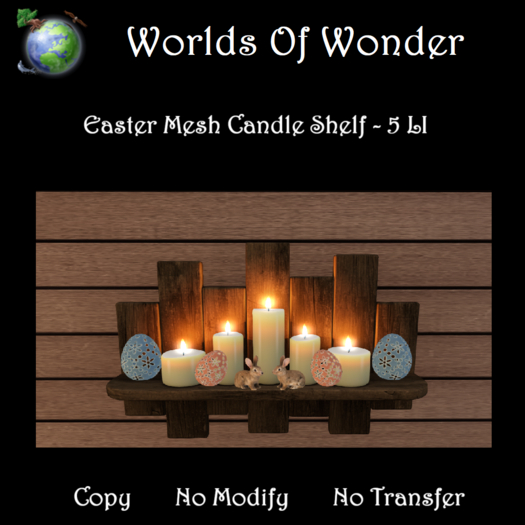 WoW Easter Shelf  & Candles