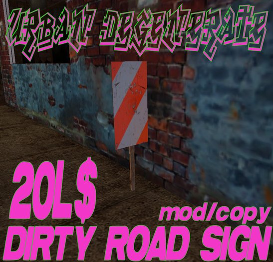 RUSTY ROAD SIGN w POLE