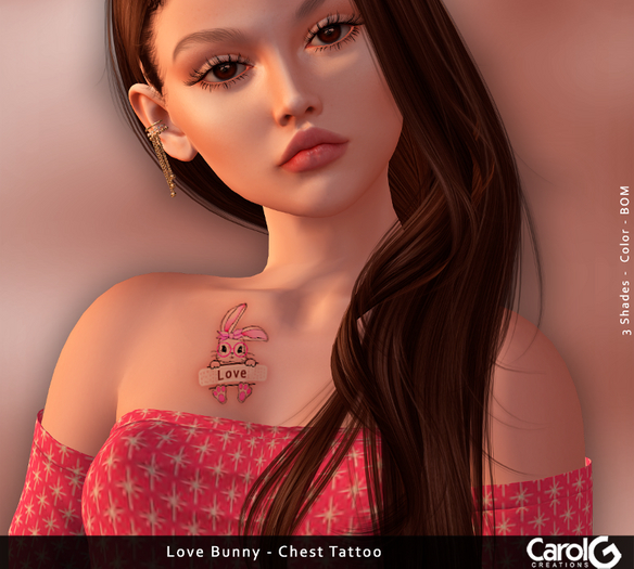 [CAROLG] Love Bunny band-aid Tattoo - Chest 