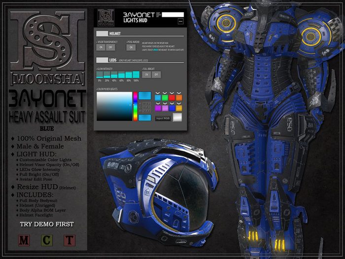 [MoonSha] Bayonet Heavy Assault Suit - Blue