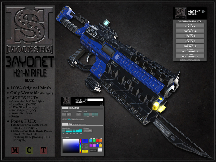 [MoonSha] Bayonet H21-M Rifle - Blue