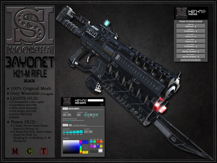 [MoonSha] Bayonet H21-M Rifle - Black