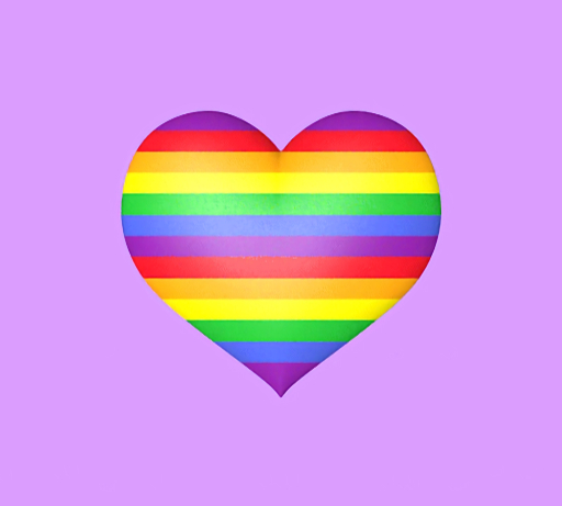Rainbow heart  animated frame