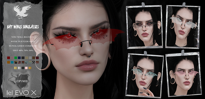 Cherry//Crow//Bat wings Sunglasses