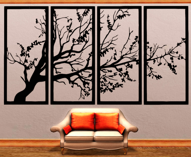 Sticker Mural Tríptico árbol 5