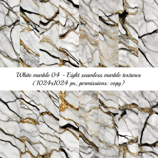 Second Life Marketplace - [Alpha Magic] White marble textures pack 04