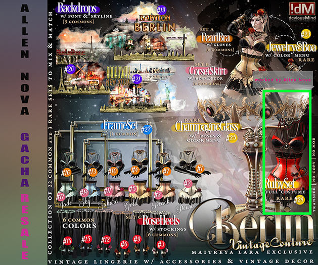 24 - !dM Berlin **RUBY SET** (BOX #12ABC LARA) RARE - MAITREYA - SALE !